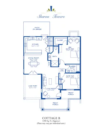 Floorplan of Sharon Towers, Assisted Living, Nursing Home, Independent Living, CCRC, Charlotte, NC 5