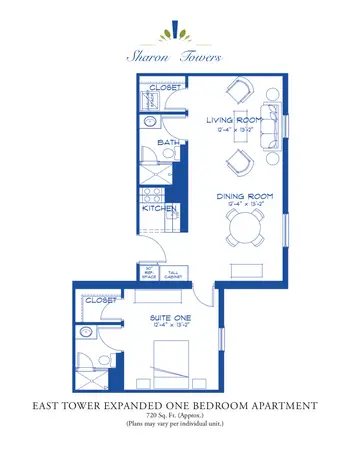 Floorplan of Sharon Towers, Assisted Living, Nursing Home, Independent Living, CCRC, Charlotte, NC 9