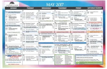 Activity Calendar of The Village at Brookwood, Assisted Living, Nursing Home, Independent Living, CCRC, Burlington, NC 1