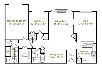 Floorplan of Galloway Ridge at Fearrington, Assisted Living, Nursing Home, Independent Living, CCRC, Pittsboro, NC 14