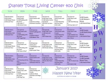 Activity Calendar of Stanley Total Living Center, Assisted Living, Nursing Home, Independent Living, CCRC, Stanley, NC 5