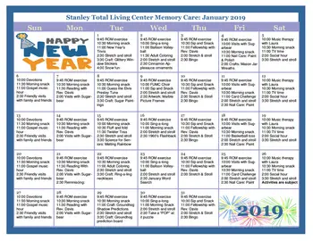 Activity Calendar of Stanley Total Living Center, Assisted Living, Nursing Home, Independent Living, CCRC, Stanley, NC 6