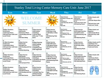 Activity Calendar of Stanley Total Living Center, Assisted Living, Nursing Home, Independent Living, CCRC, Stanley, NC 8