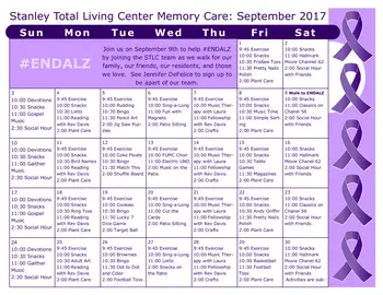Activity Calendar of Stanley Total Living Center, Assisted Living, Nursing Home, Independent Living, CCRC, Stanley, NC 13