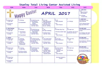 Activity Calendar of Stanley Total Living Center, Assisted Living, Nursing Home, Independent Living, CCRC, Stanley, NC 14