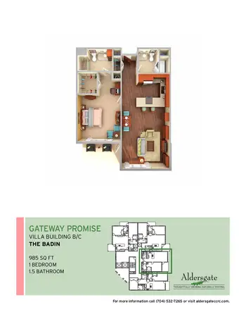 Floorplan of Aldersgate, Assisted Living, Nursing Home, Independent Living, CCRC, Charlotte, NC 13