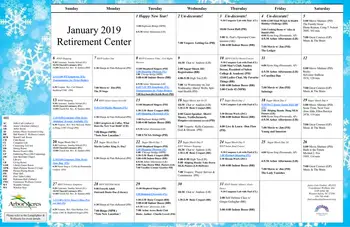Activity Calendar of Arbor Acres, Assisted Living, Nursing Home, Independent Living, CCRC, Winston Salem, NC 1