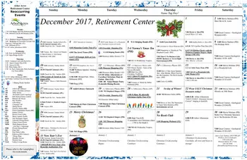 Activity Calendar of Arbor Acres, Assisted Living, Nursing Home, Independent Living, CCRC, Winston Salem, NC 2