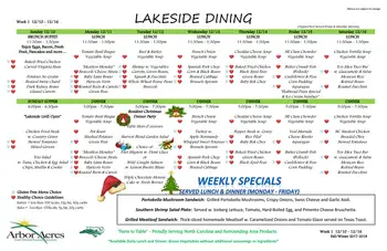 Dining menu of Arbor Acres, Assisted Living, Nursing Home, Independent Living, CCRC, Winston Salem, NC 2