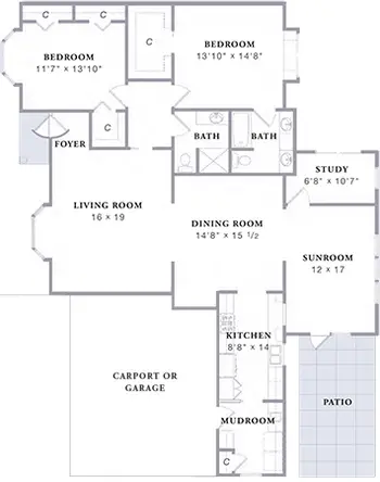 Floorplan of Arbor Acres, Assisted Living, Nursing Home, Independent Living, CCRC, Winston Salem, NC 7