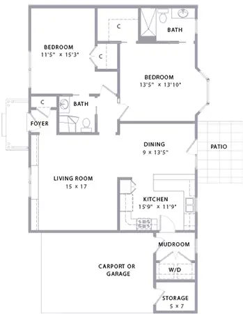 Floorplan of Arbor Acres, Assisted Living, Nursing Home, Independent Living, CCRC, Winston Salem, NC 9