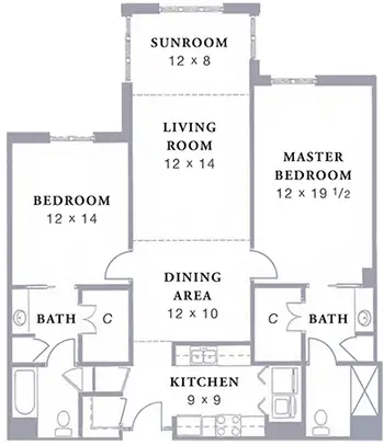 Floorplan of Arbor Acres, Assisted Living, Nursing Home, Independent Living, CCRC, Winston Salem, NC 14