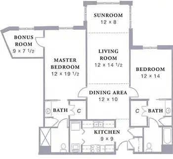 Floorplan of Arbor Acres, Assisted Living, Nursing Home, Independent Living, CCRC, Winston Salem, NC 15