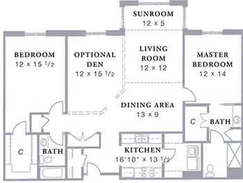 Floorplan of Arbor Acres, Assisted Living, Nursing Home, Independent Living, CCRC, Winston Salem, NC 16