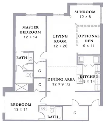 Floorplan of Arbor Acres, Assisted Living, Nursing Home, Independent Living, CCRC, Winston Salem, NC 17