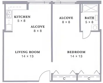 Floorplan of Arbor Acres, Assisted Living, Nursing Home, Independent Living, CCRC, Winston Salem, NC 18