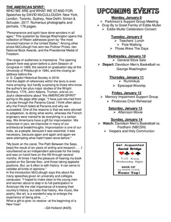 Activity Calendar of The Pines at Davidson, Assisted Living, Nursing Home, Independent Living, CCRC, Davidson, NC 4