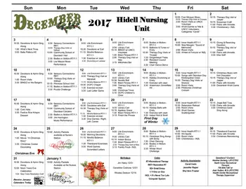 Activity Calendar of The Pines at Davidson, Assisted Living, Nursing Home, Independent Living, CCRC, Davidson, NC 14
