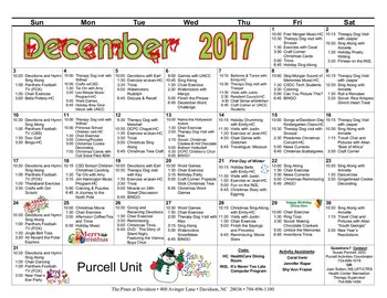 Activity Calendar of The Pines at Davidson, Assisted Living, Nursing Home, Independent Living, CCRC, Davidson, NC 17