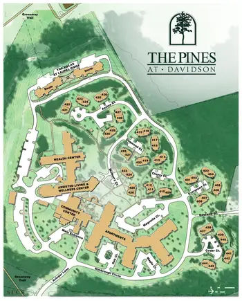 Campus Map of The Pines at Davidson, Assisted Living, Nursing Home, Independent Living, CCRC, Davidson, NC 1