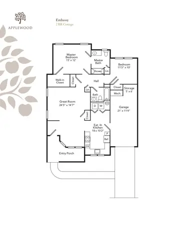 Floorplan of Applewood, Assisted Living, Nursing Home, Independent Living, CCRC, Freehold, NJ 3
