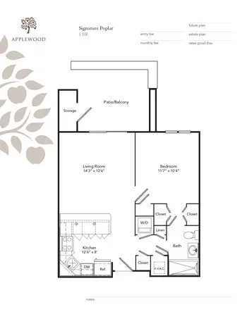 Floorplan of Applewood, Assisted Living, Nursing Home, Independent Living, CCRC, Freehold, NJ 5