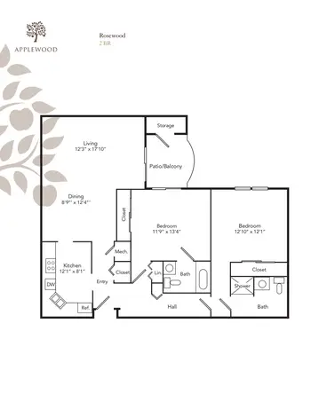 Floorplan of Applewood, Assisted Living, Nursing Home, Independent Living, CCRC, Freehold, NJ 1