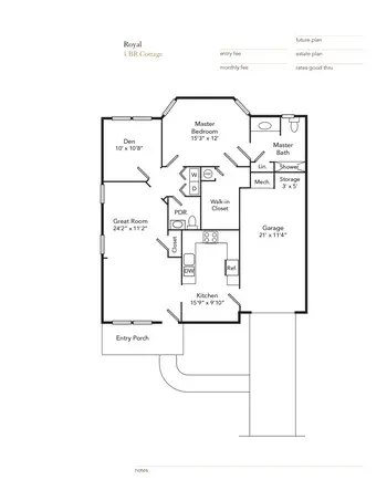 Floorplan of Applewood, Assisted Living, Nursing Home, Independent Living, CCRC, Freehold, NJ 7
