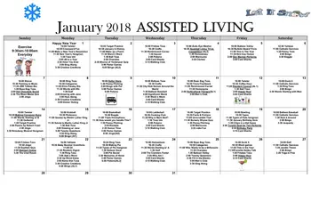 Activity Calendar of Allegria at the Fountains, Assisted Living, Nursing Home, Independent Living, CCRC, Atco, NJ 1