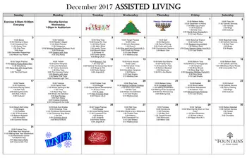 Activity Calendar of Allegria at the Fountains, Assisted Living, Nursing Home, Independent Living, CCRC, Atco, NJ 3