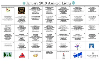 Activity Calendar of Allegria at the Fountains, Assisted Living, Nursing Home, Independent Living, CCRC, Atco, NJ 9