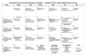 Activity Calendar of Fellowship Senior Living, Assisted Living, Nursing Home, Independent Living, CCRC, Basking Ridge, NJ 3