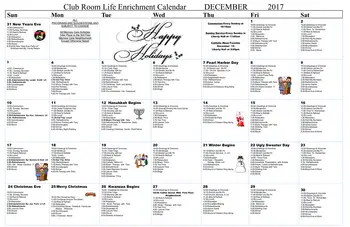 Activity Calendar of Fellowship Senior Living, Assisted Living, Nursing Home, Independent Living, CCRC, Basking Ridge, NJ 4