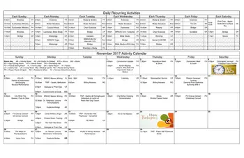 Activity Calendar of Fellowship Senior Living, Assisted Living, Nursing Home, Independent Living, CCRC, Basking Ridge, NJ 6