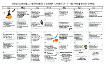 Activity Calendar of Fellowship Senior Living, Assisted Living, Nursing Home, Independent Living, CCRC, Basking Ridge, NJ 8