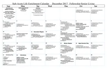 Activity Calendar of Fellowship Senior Living, Assisted Living, Nursing Home, Independent Living, CCRC, Basking Ridge, NJ 9