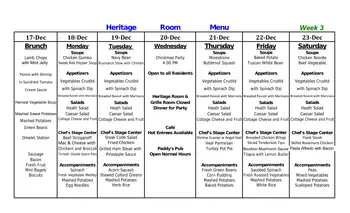 Dining menu of Heath Village, Assisted Living, Nursing Home, Independent Living, CCRC, Hackettstown, NJ 9