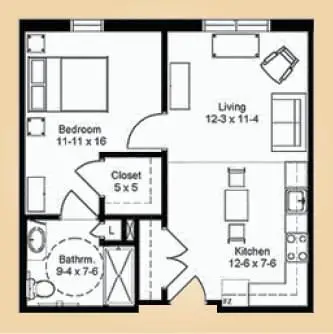 Floorplan of Cadbury at Cherry Hill, Assisted Living, Nursing Home, Independent Living, CCRC, Cherry Hill, NJ 4