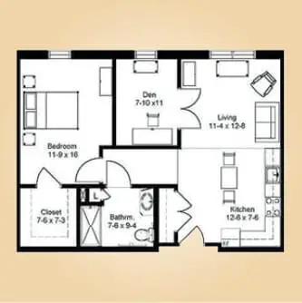 Floorplan of Cadbury at Cherry Hill, Assisted Living, Nursing Home, Independent Living, CCRC, Cherry Hill, NJ 5