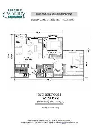 Floorplan of Cadbury at Cherry Hill, Assisted Living, Nursing Home, Independent Living, CCRC, Cherry Hill, NJ 10
