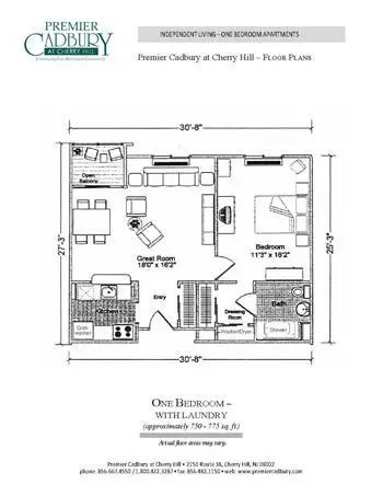 Floorplan of Cadbury at Cherry Hill, Assisted Living, Nursing Home, Independent Living, CCRC, Cherry Hill, NJ 11