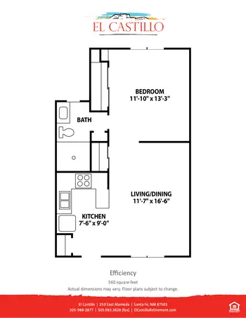 Floorplan of El Castillo Retirement, Assisted Living, Nursing Home, Independent Living, CCRC, Santa Fe, NM 1