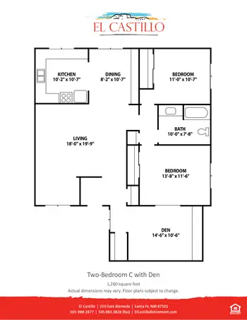 Floorplan of El Castillo Retirement, Assisted Living, Nursing Home, Independent Living, CCRC, Santa Fe, NM 9