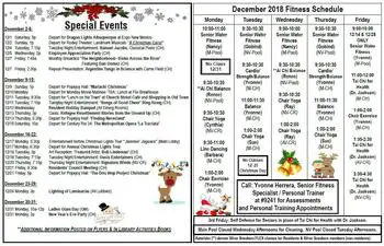 Activity Calendar of La Vida Llena, Assisted Living, Nursing Home, Independent Living, CCRC, Albuquerque, NM 2