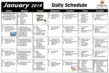Activity Calendar of La Vida Llena, Assisted Living, Nursing Home, Independent Living, CCRC, Albuquerque, NM 3