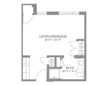 Floorplan of Jewish Senior Life, Assisted Living, Nursing Home, Independent Living, CCRC, Rochester, NY 15