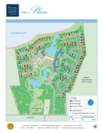 Campus Map of Peconic Landing, Assisted Living, Nursing Home, Independent Living, CCRC, Greenport, NY 1