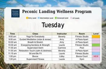 Activity Calendar of Peconic Landing, Assisted Living, Nursing Home, Independent Living, CCRC, Greenport, NY 2