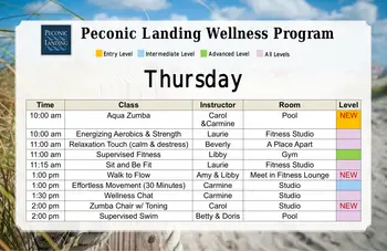 Activity Calendar of Peconic Landing, Assisted Living, Nursing Home, Independent Living, CCRC, Greenport, NY 4