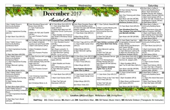 Activity Calendar of Woodland Pond at New Paltz, Assisted Living, Nursing Home, Independent Living, CCRC, New Paltz, NY 1